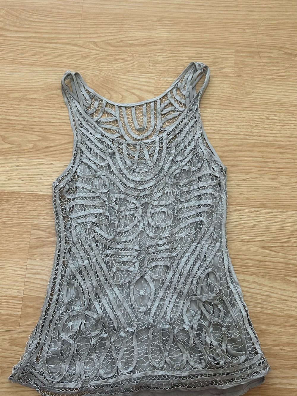 Vintage STILLS 100% Silk Crochet Cutout Tank Top - Size EU 38 / Small